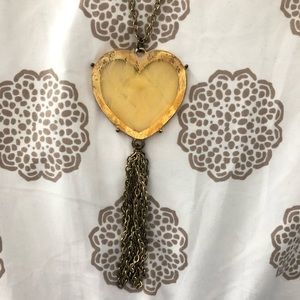 Long vintage heart necklace